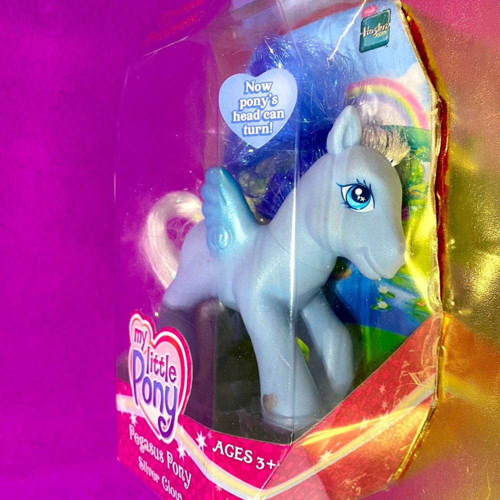 MY LITTLE PONY G3 NWT VTG 2005 CRYSTAL PRINCESS PEGASUS WINGED PONY SILVER GLOW - Picture 8 of 16